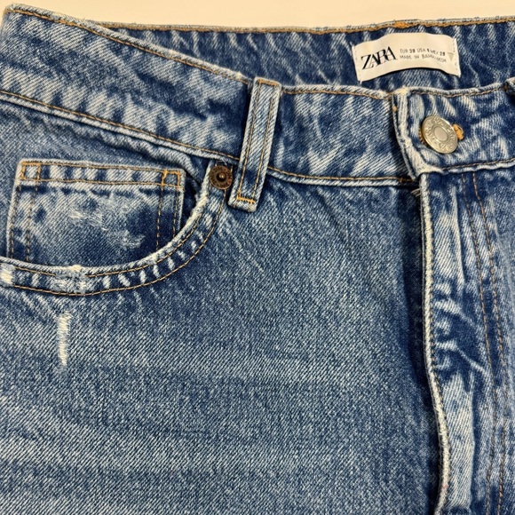 Zara Blue Distressed Jeans Size 28 100% cotton - Picture 5 of 16